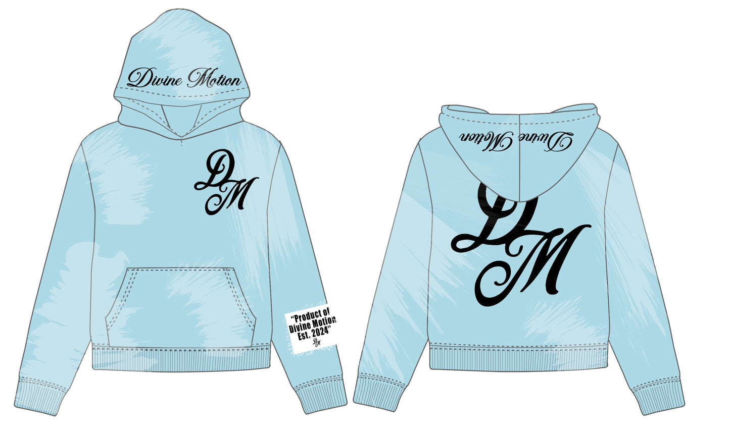 Baby Blue Motion Hoodies